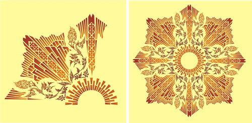 Art Deco Sun Ceiling Design Stencil Designs From Stencil Kingdom