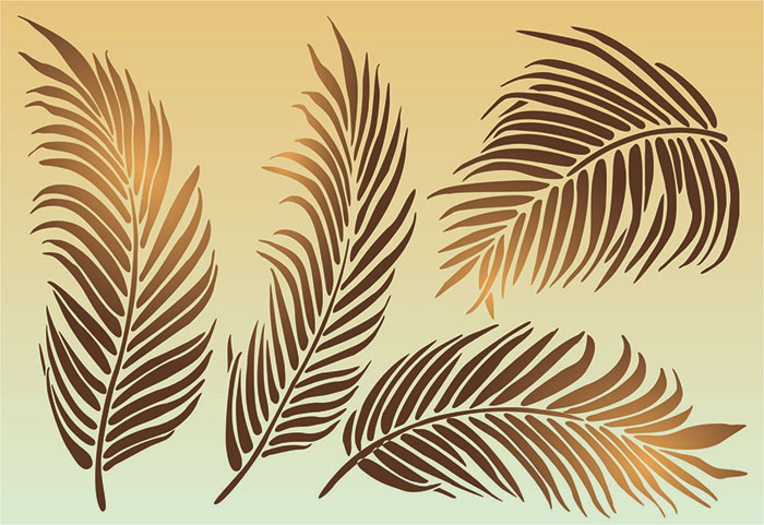 Large Individual Fern Leaf Wall Stencil